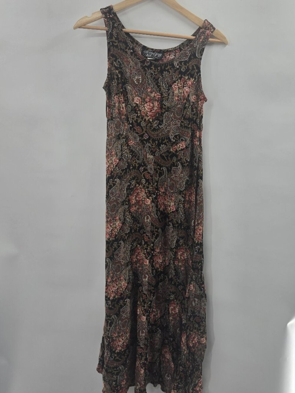 Vintage 90s All that Jazz Paisley Floral Maxi Dress Approx Small - Picture 1 of 9